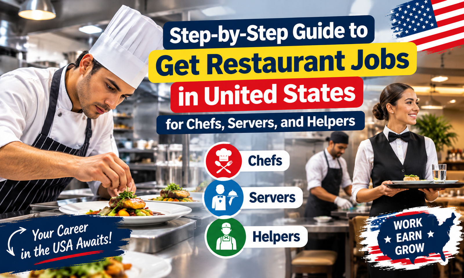 Step-by-Step Guide to Get Restaurant Jobs in United States for Chefs, Servers, and Helpers